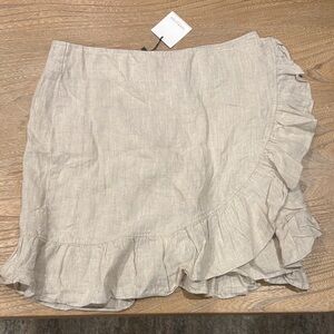 New Beige Ruffled Skirt Lino